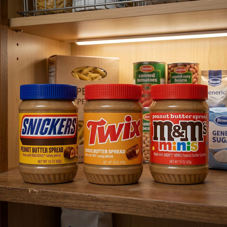 Candy & Cookie Peanut Butter Spread 15 oz Jar, Choose Flavor M&Ms, Twix or Snickers - Specialty Snack by M&M's