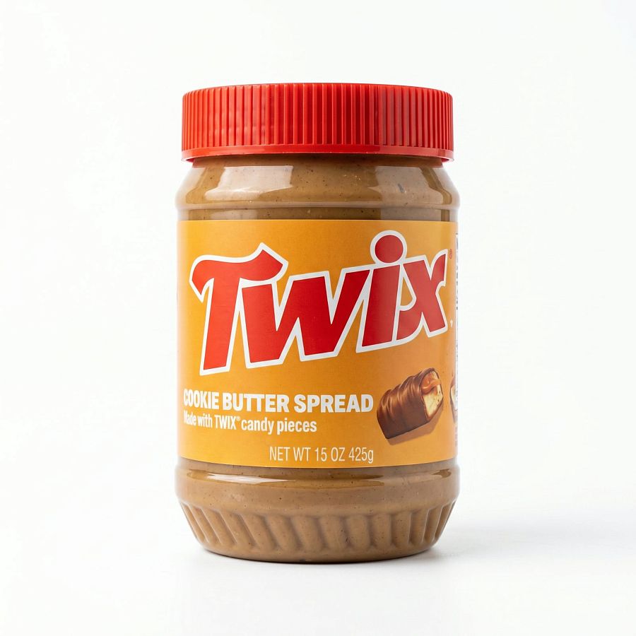 Candy & Cookie Peanut Butter Spread 15 oz Jar, Twix - Specialty Snack by M&M's