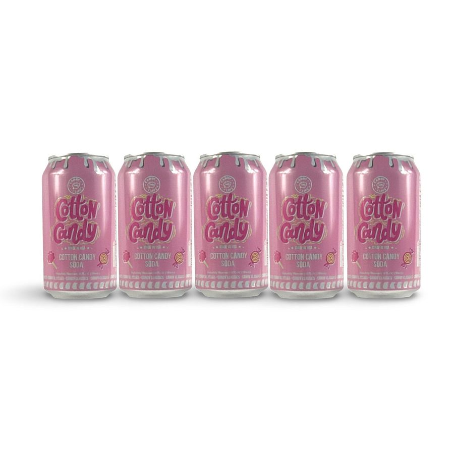 Candy Lips Brand Candy Flavored Sodas, Made in USA | Bubble Gum, Grape Gummy , Watermelon Slices, Peach Ring and Cotton Candy - Specialty Snack by Candy Lips