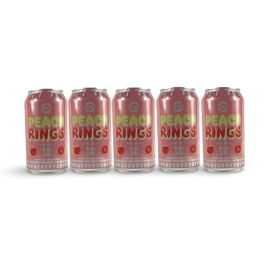 Candy Lips Brand Candy Flavored Sodas, Made in USA | Peach Rings - Specialty Snack by Candy Lips