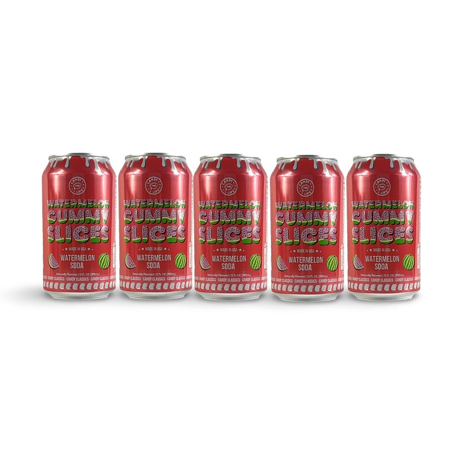 Candy Lips Brand Candy Flavored Sodas, Made in USA | Watermelon Slices - Specialty Snack by Candy Lips