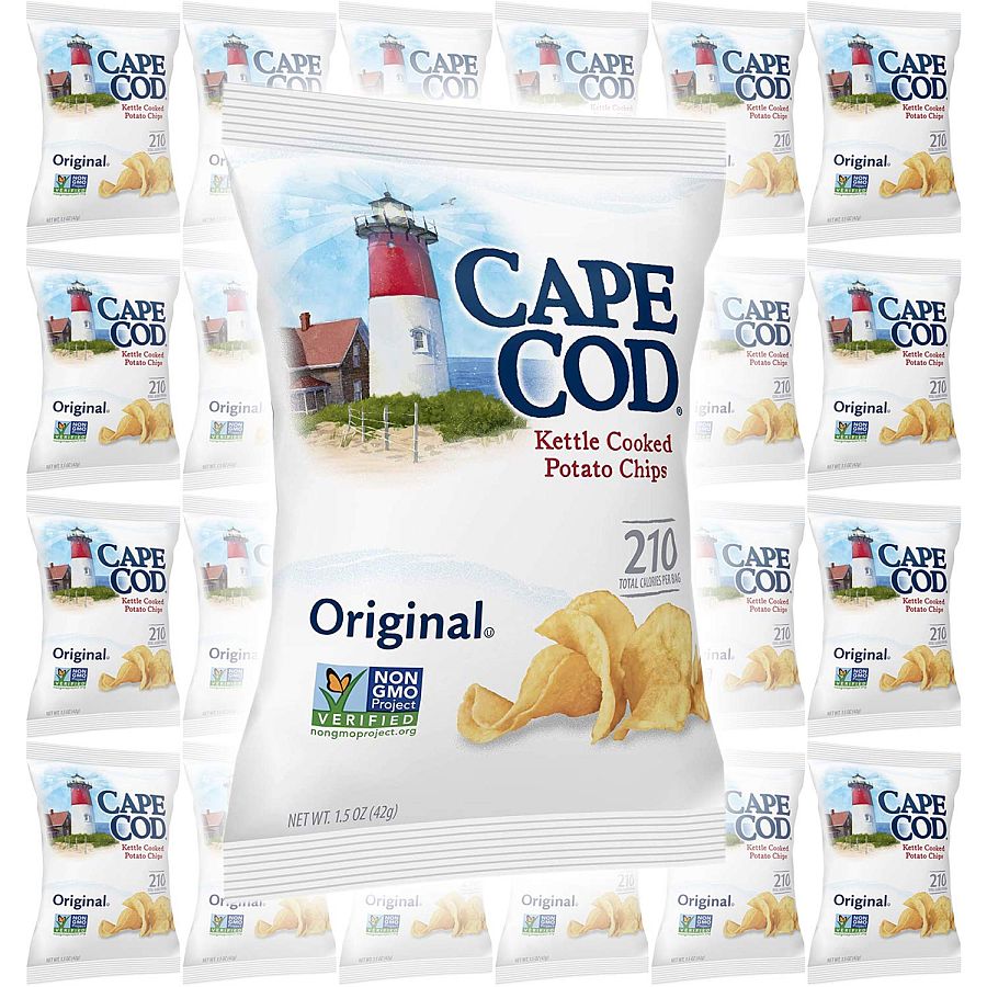 Cape Cod Original Kettle Cooked Potato Chips 1.5 oz Bags, 24 Pack - Specialty Snack by Cape Cod