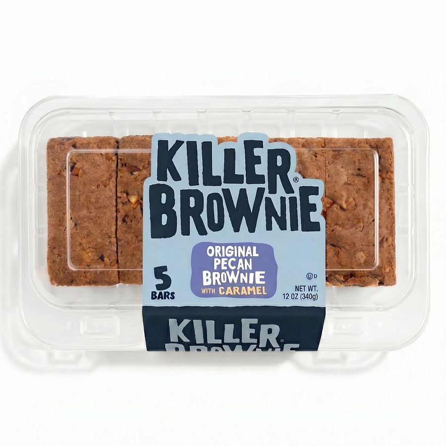 Killer Brownie Caramel Pecan Brownie Bars 15 Count, 3 Pack (5 Bars Each) Gourmet Dessert - Specialty Snack by Killer Brownie
