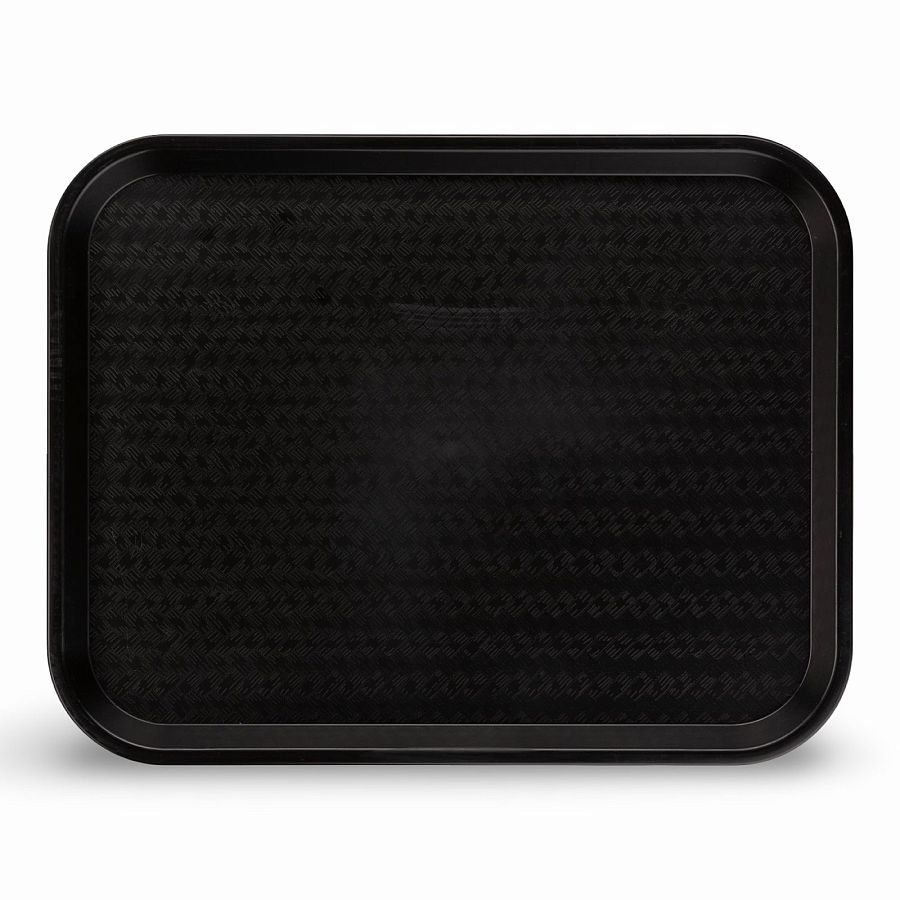 Carlisle School Cafeteria Tray 18 x 14 Inch Non-Compartment Durable Tray | Black - Specialty Snack by Carlisle