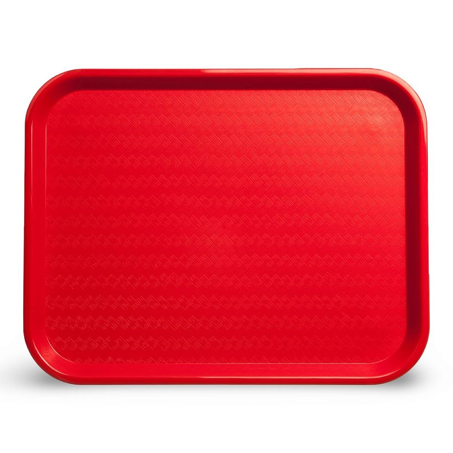 Carlisle School Cafeteria Tray 18 x 14 Inch Non-Compartment Durable Tray | Red - Specialty Snack by Carlisle