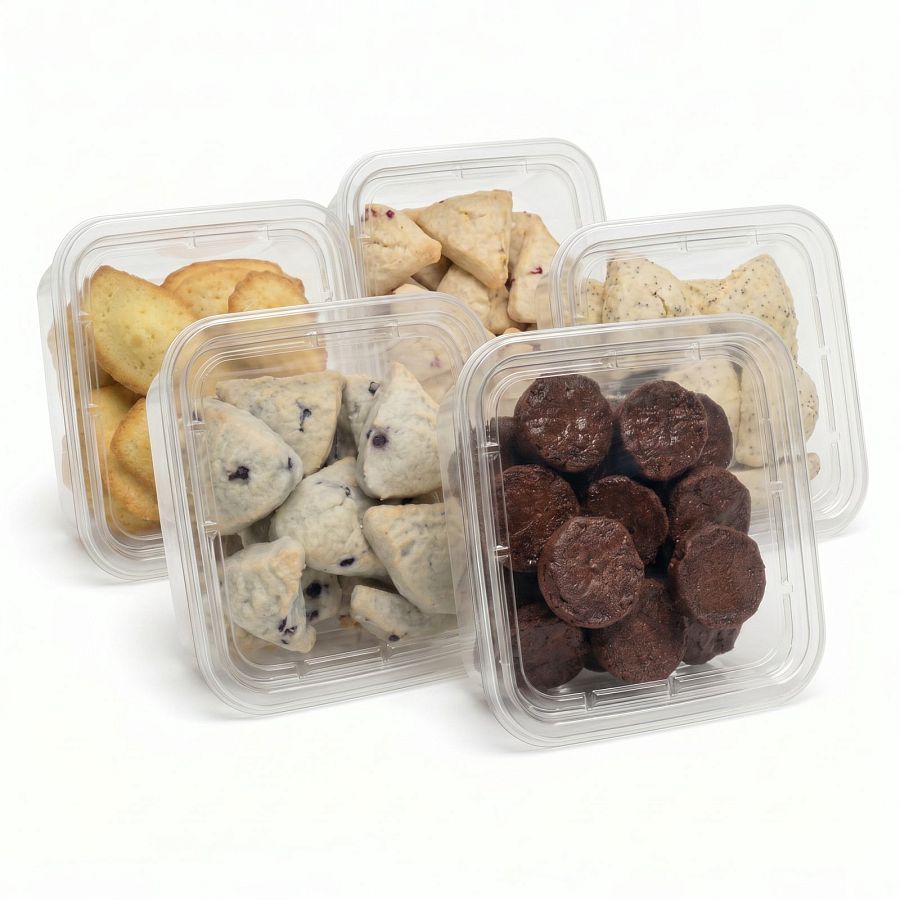 Carlotta's Bakery Perfect Bite Bakery Treats Variety Pack, 5 Assorted Containers | Brownies, Madeleines, 3 Scones: Orange Cranberry, Lemon & Blueberry - Specialty Snack by Carlotta's Bakery