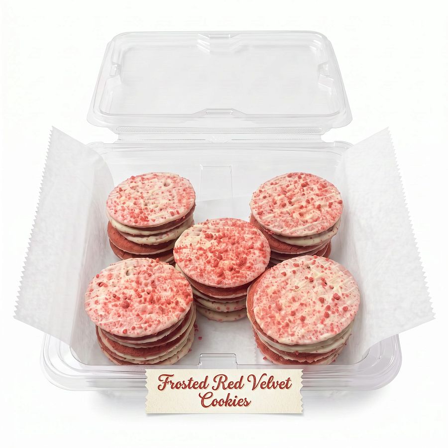 Carlotta's Christmas Themed Italian Cookies, 1 Lb Tub, (Red Velvet) - Specialty Snack by Carlotta's Bakery