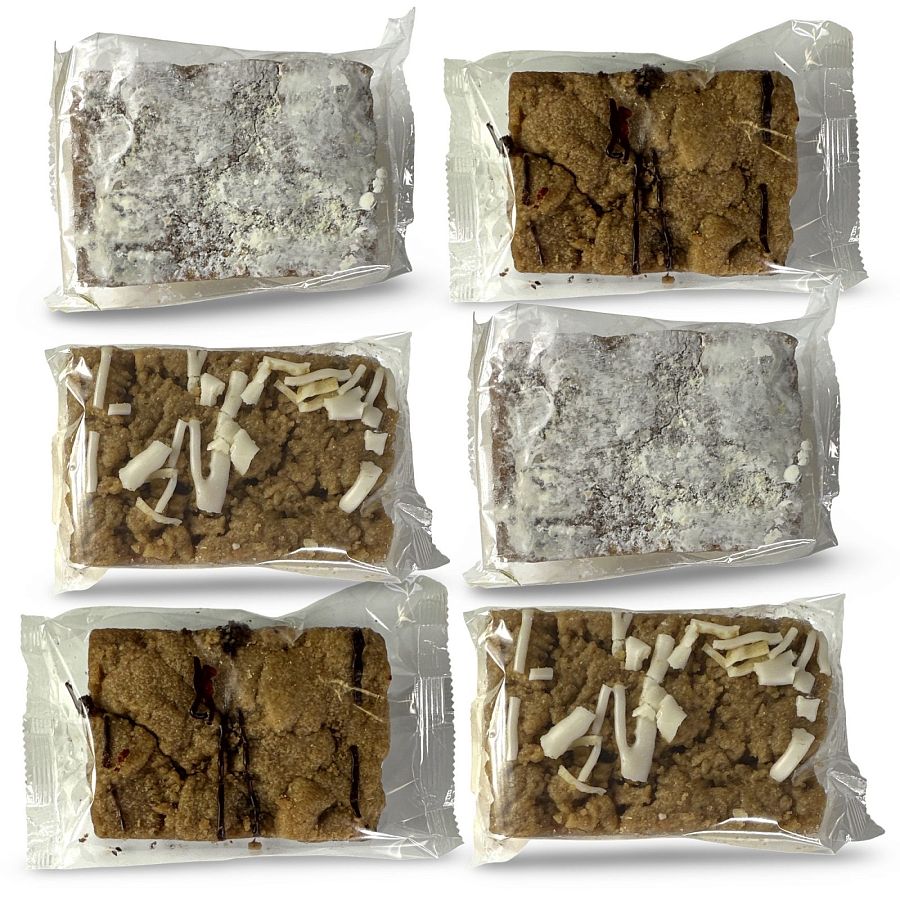Carlotta's Bakery Authentic Traditional New York Style Crumb Cake Single Serve Massive 6 Oz Variety, Original, Chocolate and Raspberry, 6 Packs (2 Lbs) - Specialty Snack by Carlotta's Bakery