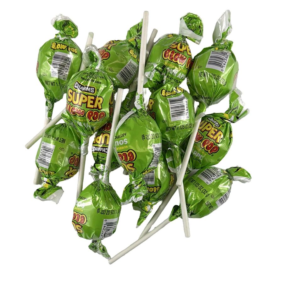 Charms Classic Candy Favorites – Super BlowPops, Approx. 13 Lollipops | Green Apple - Specialty Snack by Charms