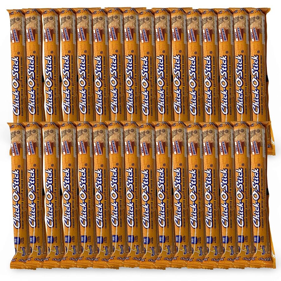 Chick O Stick Candy Bars | 32 Pack Box | Crunchy Peanut Butter Rolled In Toast Coconut | Peanut Butter Candy | .7 oz Bars - Specialty Snack by Atkinson's