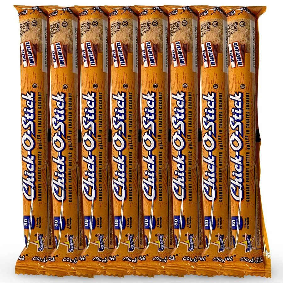 Chick O Stick Candy Bars | 8 Pack | Crunchy Peanut Butter Rolled In Toast Coconut | Peanut Butter Candy | .7 oz Bars - Specialty Snack by Atkinson's