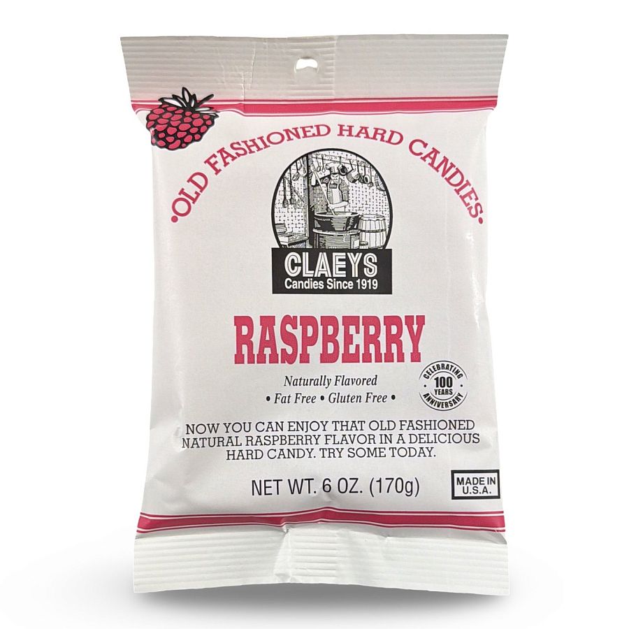Claeys Old Fashioned Nostalgic Hard Candy – 6 oz Bags, 4 Pack | Raspberry - Specialty Snack by Claeys