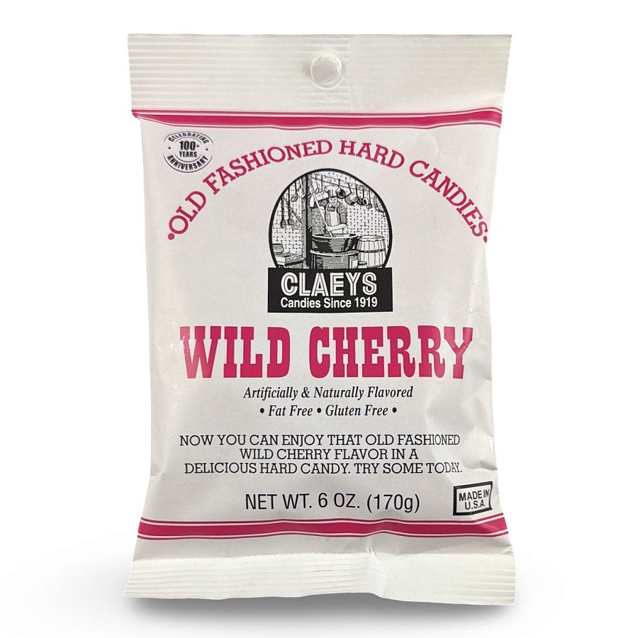 Claeys Old Fashioned Nostalgic Hard Candy – 6 oz Bags, 4 Pack | Wild Cherry - Specialty Snack by Claeys