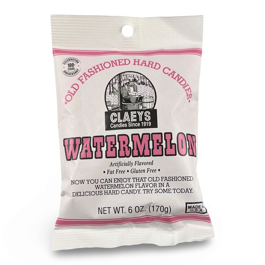 Claeys Old Fashioned Nostalgic Hard Candy – 6 oz Bags, 4 Pack | Watermelon - Specialty Snack by Claeys
