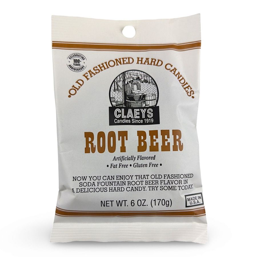 Claeys Old Fashioned Nostalgic Hard Candy – 6 oz Bags, 4 Pack | Root Beer - Specialty Snack by Claeys