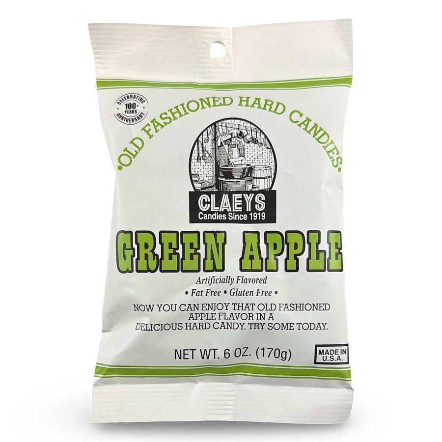 Claeys Old Fashioned Nostalgic Hard Candy – 6 oz Bags, 4 Pack | Green Apple - Specialty Snack by Claeys