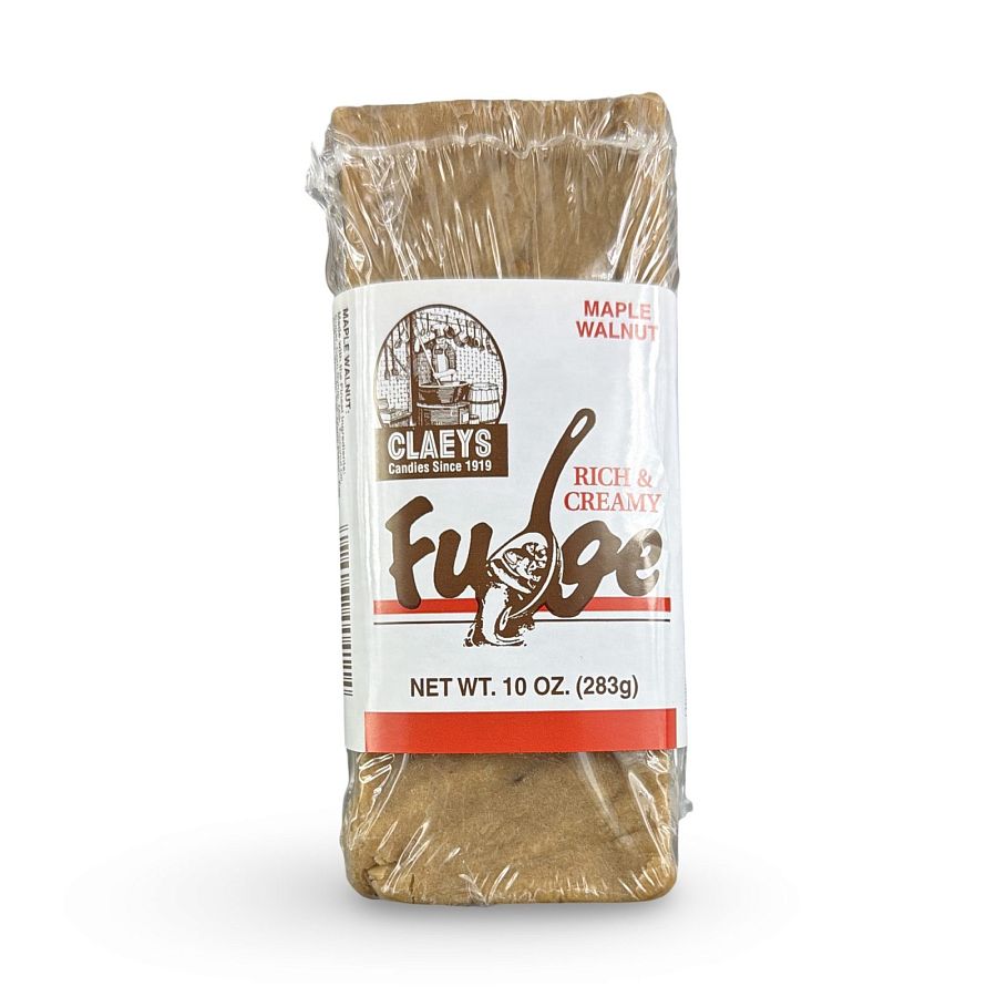 Claeys Rich & Creamy Fudge – Huge 10 oz Brick | Maple Walnut - Specialty Snack by Claeys