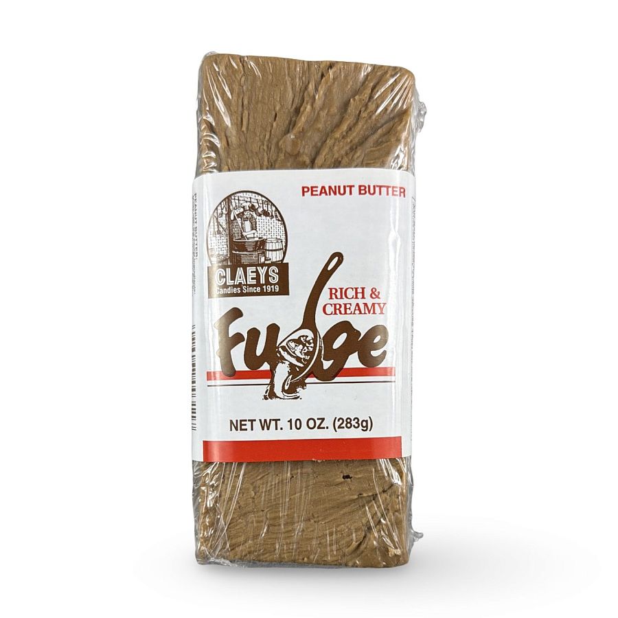 Claeys Rich & Creamy Fudge – Huge 10 oz Brick | Peanut Butter - Specialty Snack by Claeys