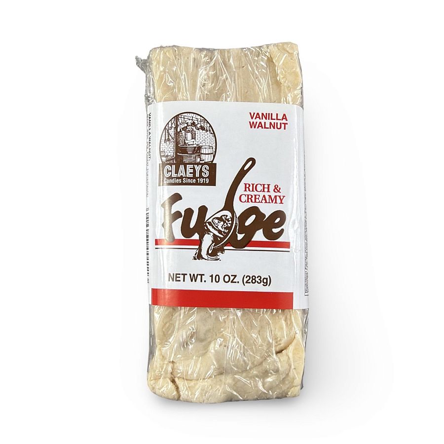 Claeys Rich & Creamy Fudge – Huge 10 oz Brick | Vanilla Walnut - Specialty Snack by Claeys