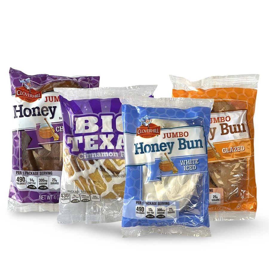 Cloverhill Bakery Ultimate Honey Bun Variety Pack | Big Texas, Chocolate, Iced and Glazed | 16 Count - Specialty Snack by Hostess