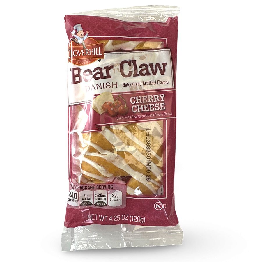 Cloverhill Cherry Cheese Bear Claws | Individually Packaged | 12 Pack - Specialty Snack by Hostess
