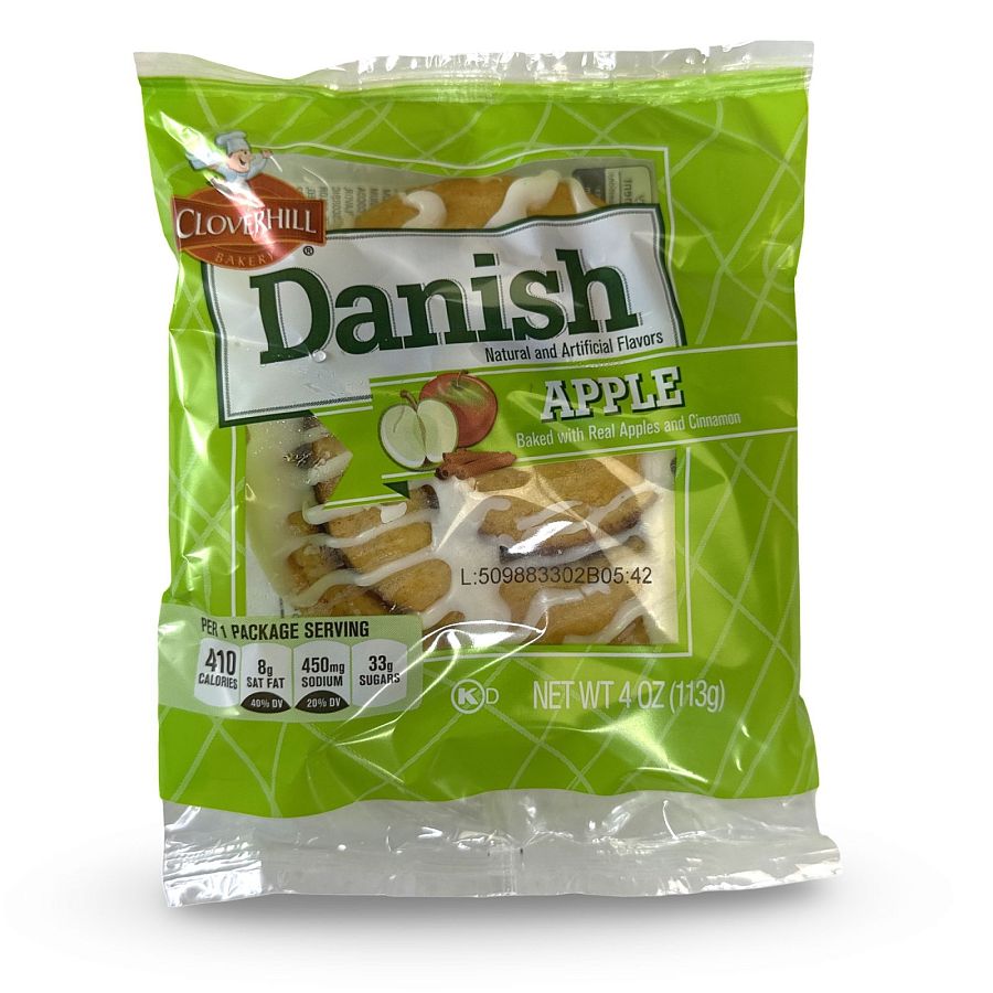 Cloverhill Round Cinnamon Apple Danish, Individually Packaged, Pack of 12 - Specialty Snack by Hostess