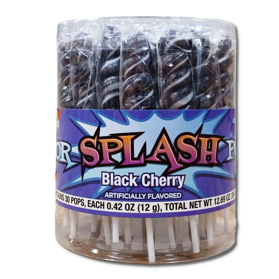 Color Splash Pops | .42 Ounce | Black Cherry | 30 Count Tub - Specialty Snack by Color Splash