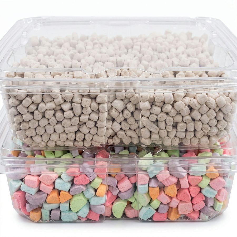 Dehydrated Marshmallows, 10 oz Resealable Container | 2 Pack (Chocolate & Rainbow) - Specialty Snack by Tribeca Curations