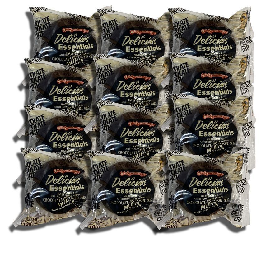 Delicious Essentials Individually Chocolate Chocolate Chip Wrapped Muffins | Baked by Otis Spunkmeyer | Value Pack of 12 - Specialty Snack by Otis Spunkmeyer