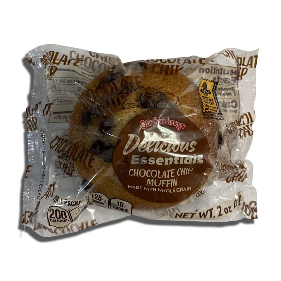 Delicious Essentials Individually Wrapped Muffins Baked by Otis Spunkmeyer   | Value Pack of 12 (Chocolate Chip) - Specialty Snack by Otis Spunkmeyer