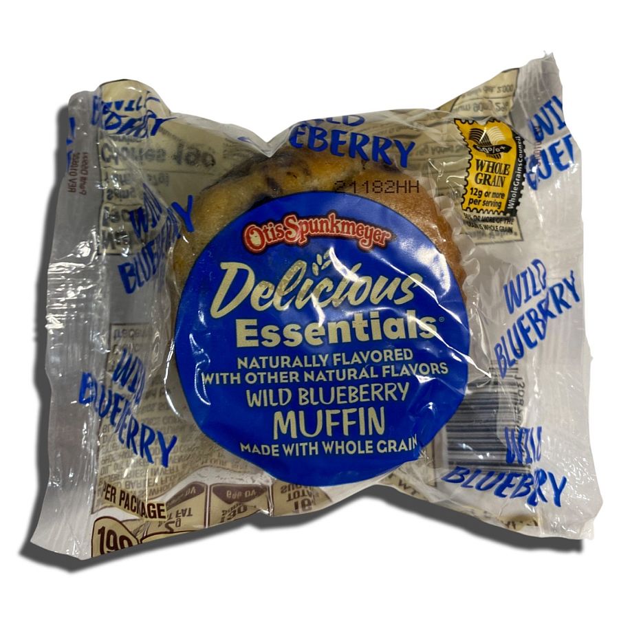 Delicious Essentials Wild Blueberry Muffins Individually Wrapped, 2 Oz, 12 Pack - Specialty Snack by Otis Spunkmeyer