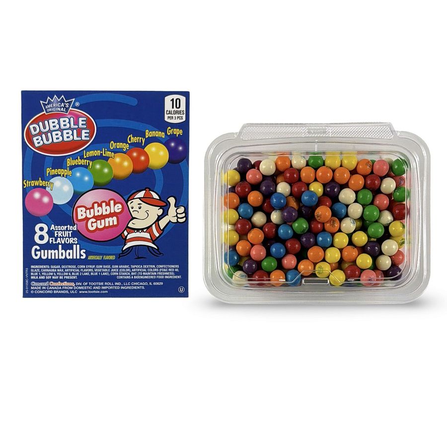 Dubble Bubble  Gumball Tub – Classic & Filled Bubble Gum | Assorted .55" - Specialty Snack by Dubble Bubble
