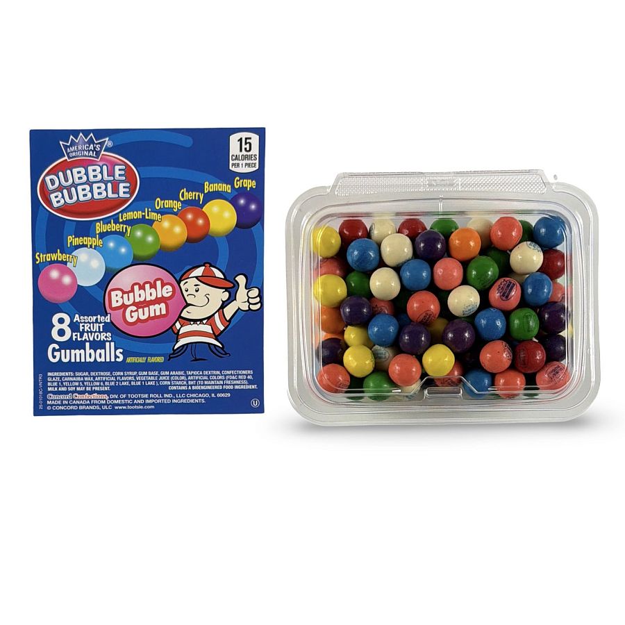 Dubble Bubble Gumball Tub – Classic & Filled Bubble Gum | Assorted .75" - Specialty Snack by Dubble Bubble