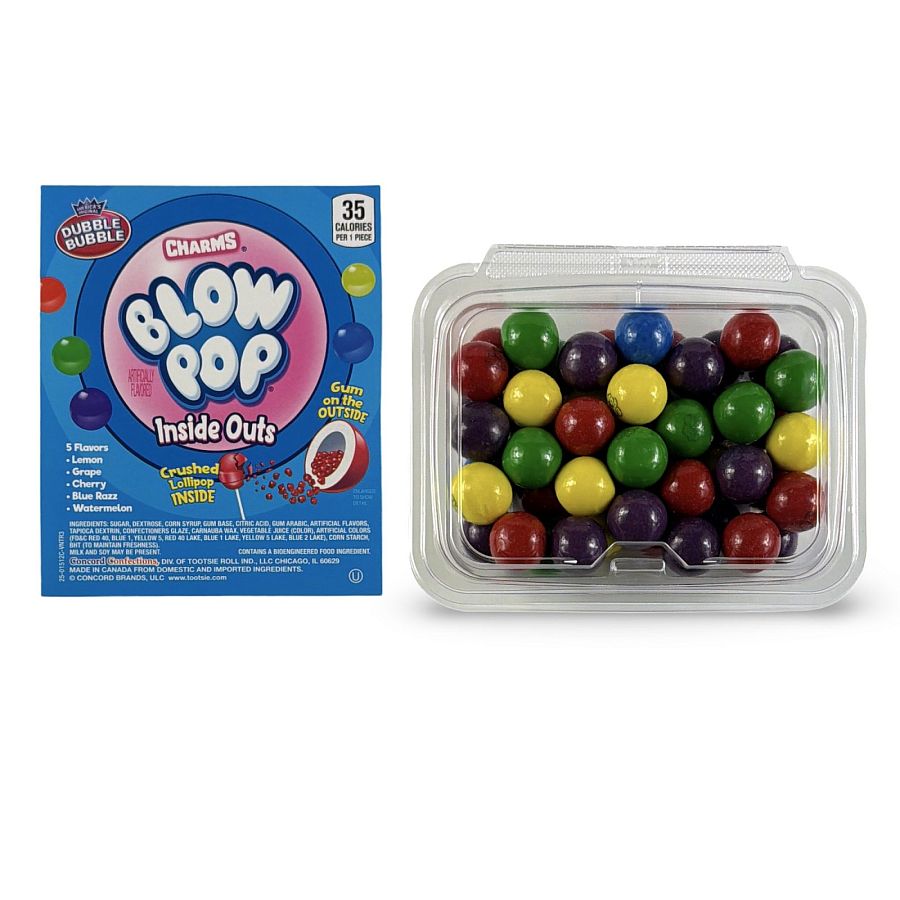 Dubble Bubble Gumball Tub – Classic & Filled Bubble Gum | Blow Pop Inside Outs Filled - Specialty Snack by Dubble Bubble