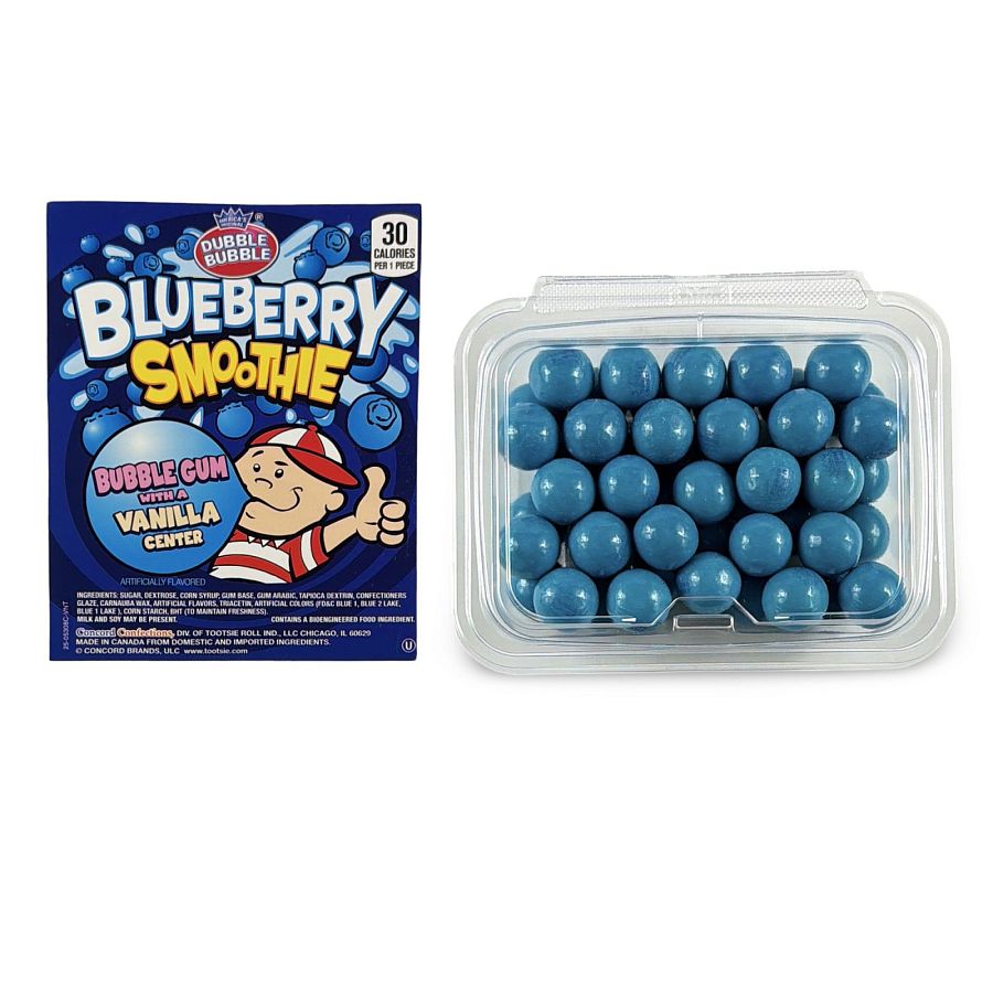 Dubble Bubble Gumball Tub – Classic & Filled Bubble Gum | Blueberry Smoothie - Specialty Snack by Dubble Bubble