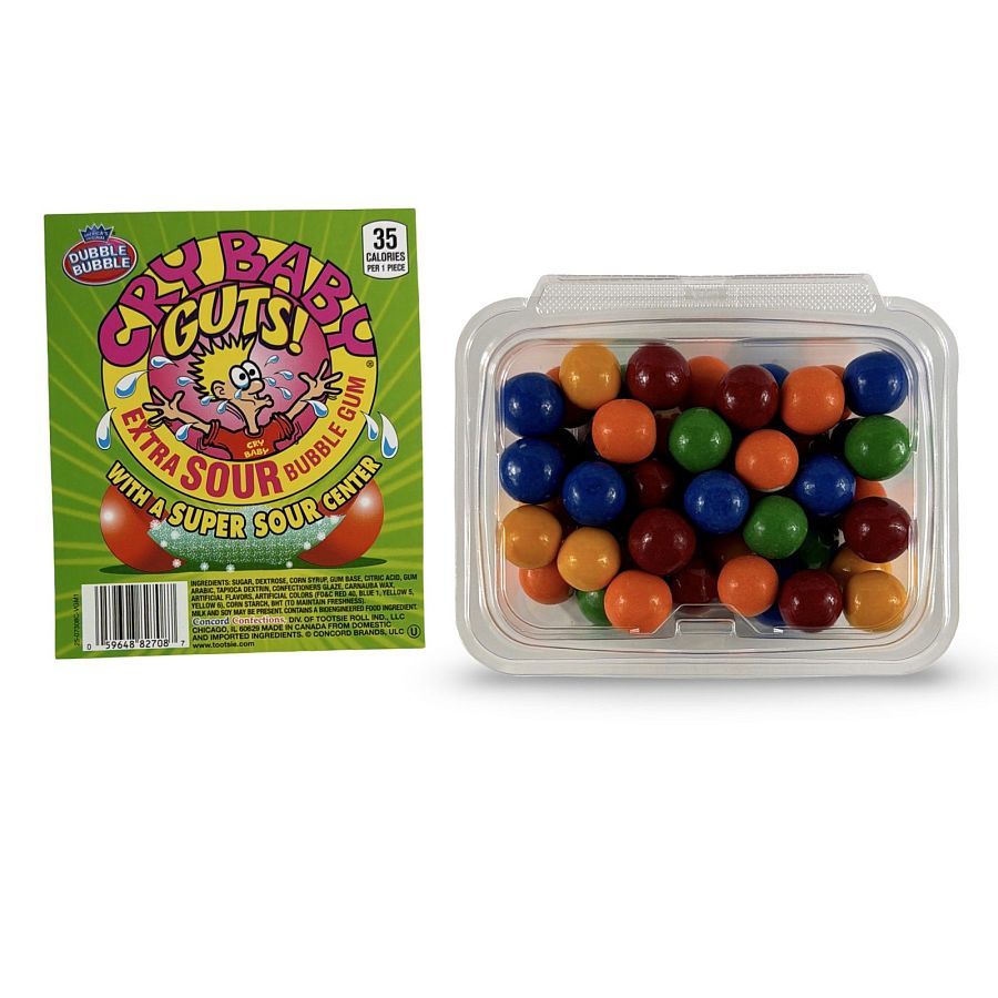 Dubble Bubble  Gumball Tub – Classic & Filled Bubble Gum | Filled Cry Baby Guts - Specialty Snack by Dubble Bubble