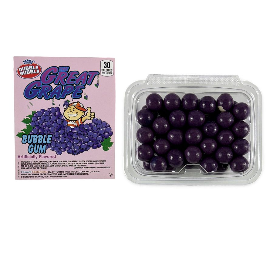 Dubble Bubble Gumball Tub – Classic & Filled Bubble Gum | Grape - Specialty Snack by Dubble Bubble