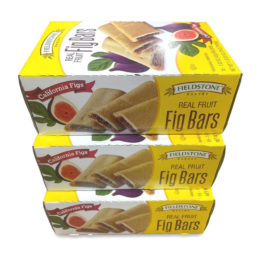Fieldstone Bakery Snack Cakes & Pastries | Fig Bars (3 Boxes) - Specialty Snack by Fieldstone Bakery