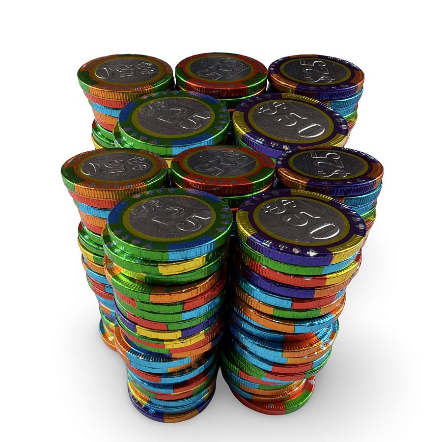 Foil-Wrapped Chocolate Casino Chips – Mixed Denominations | Approx. 200 - Specialty Snack by Tribeca Curations