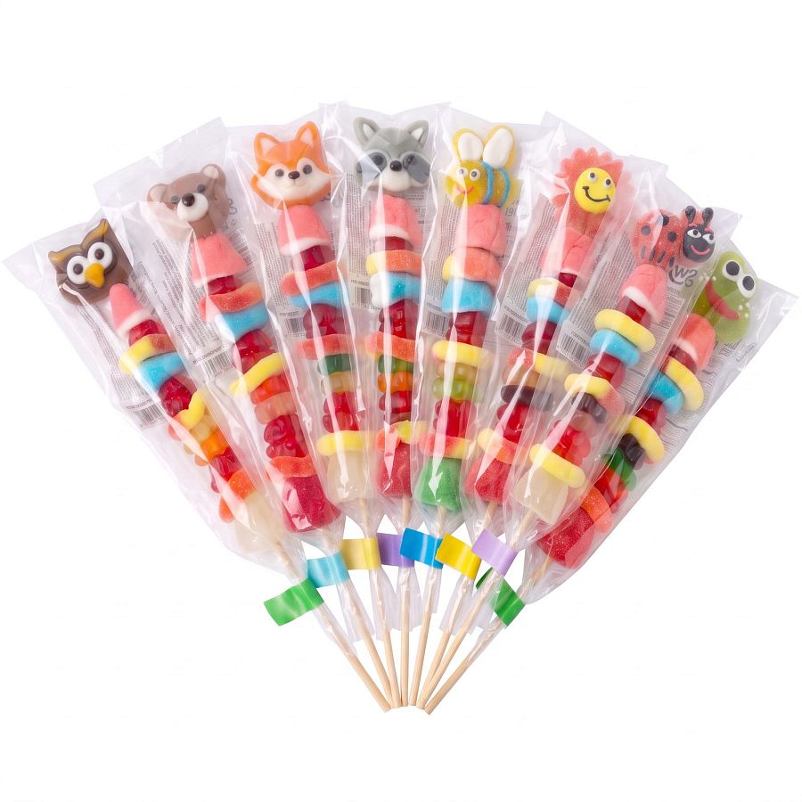 Forever Sweet Candy Kabobs, Gourmet Gummy Candy Skewers, Individually Wrapped & Giftable, Choose Spring or Woodland - Specialty Snack by Forever Sweet