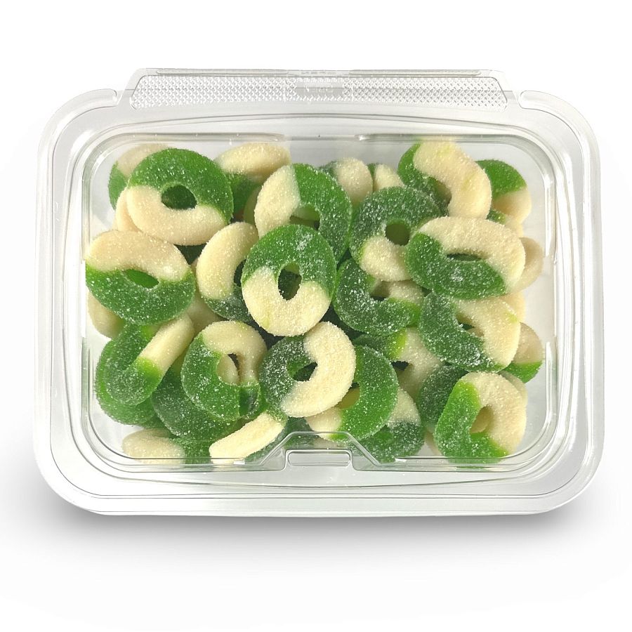 Fruity Flavorful Nostalgic Apple Gummy Rings Candy 1lb. - Specialty Snack by Tribeca Curations