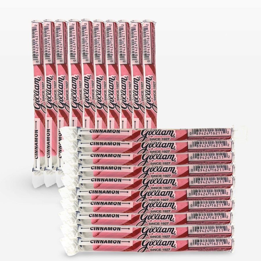 Gilliam Nostalgic Candy Sticks – Classic Retro Sweet Treats | Cinnamon Flavor, 20 Count - Specialty Snack by Gilliam