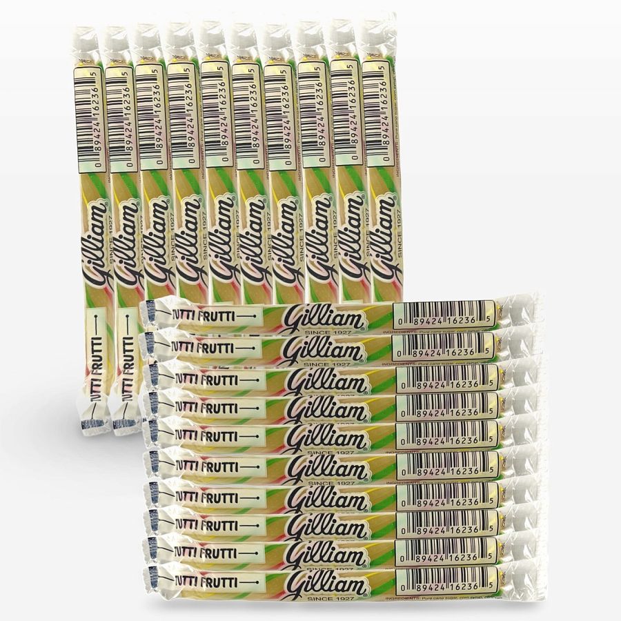 Gilliam Nostalgic Candy Sticks – Classic Retro Sweet Treats | Tutti Fruitti Flavor, 20 Count - Specialty Snack by Gilliam