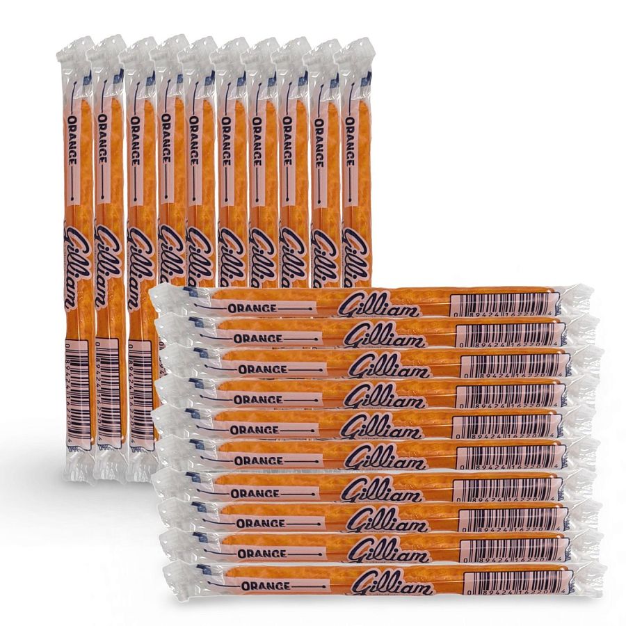 Gilliam Nostalgic Candy Sticks – Classic Retro Sweet Treats | Orange Flavor, 20 Count - Specialty Snack by Gilliam