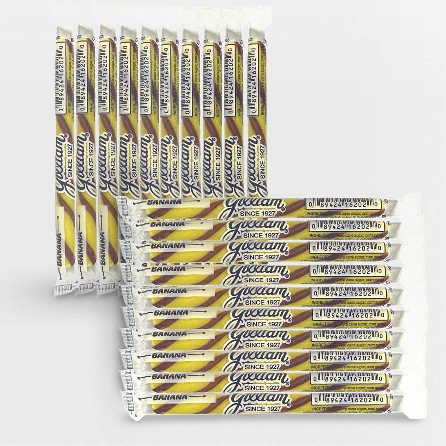 Gilliam Nostalgic Candy Sticks – Classic Retro Sweet Treats | Banana Flavor, 20 Count - Specialty Snack by Gilliam