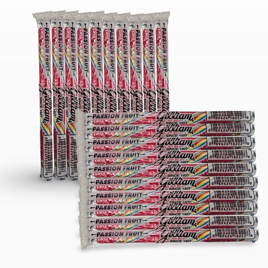 Gilliam Nostalgic Candy Sticks – Classic Retro Sweet Treats | Passion Fruit, 20 Count - Specialty Snack by Gilliam