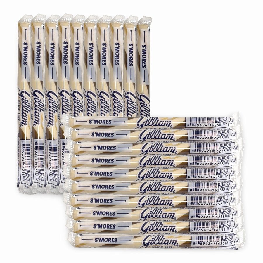 Gilliam Nostalgic Candy Sticks – Classic Retro Sweet Treats | S'mores Flavor, 20 Count - Specialty Snack by Gilliam