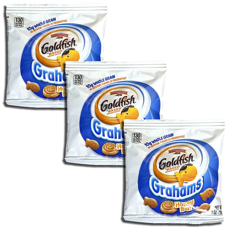 Goldfish Whole Grain Graham Crackers, Honey Bun, 30 Packs - Specialty Snack by Goldfish