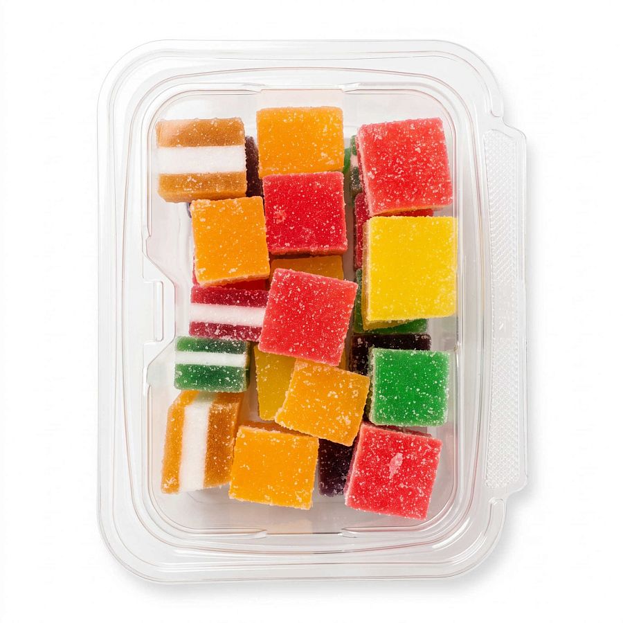 Gourmet Fruit STACKUPS| Assorted Agar Jelly Fruit Candy | Soft & Tender | 1 lb Tub - Specialty Snack by Carlotta's Bakery