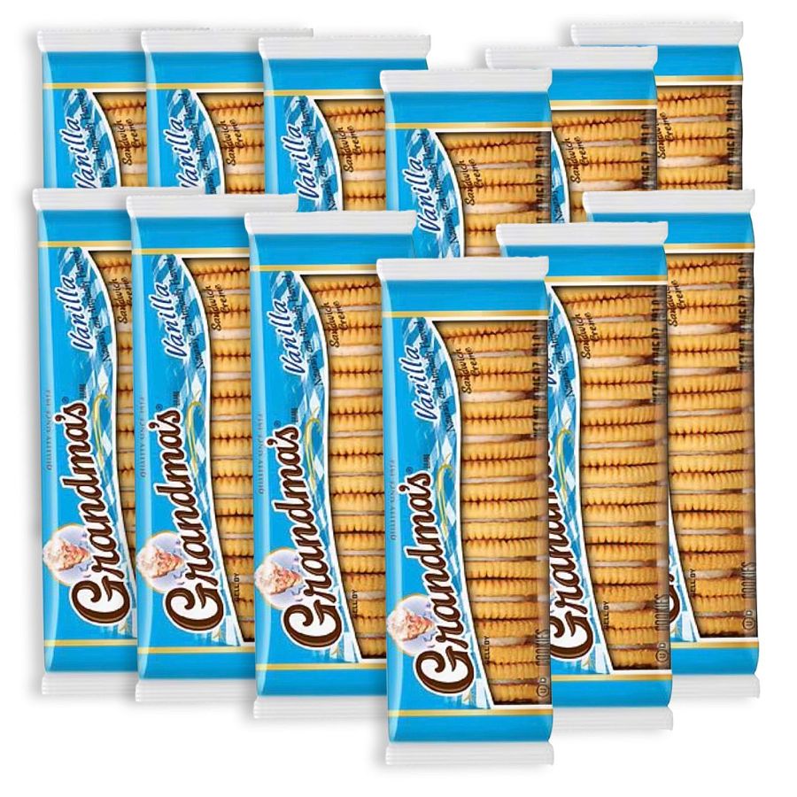 Grandma's Big Size Vanilla Sandwich Creme Cookies – 3.03 oz Packs, 12 Count - Specialty Snack by Frito-Lay